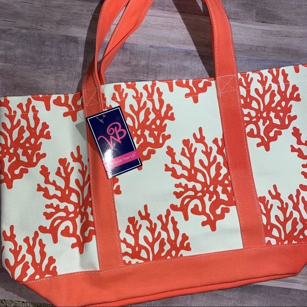 Wholesale Boutique Orange & Cream Tote